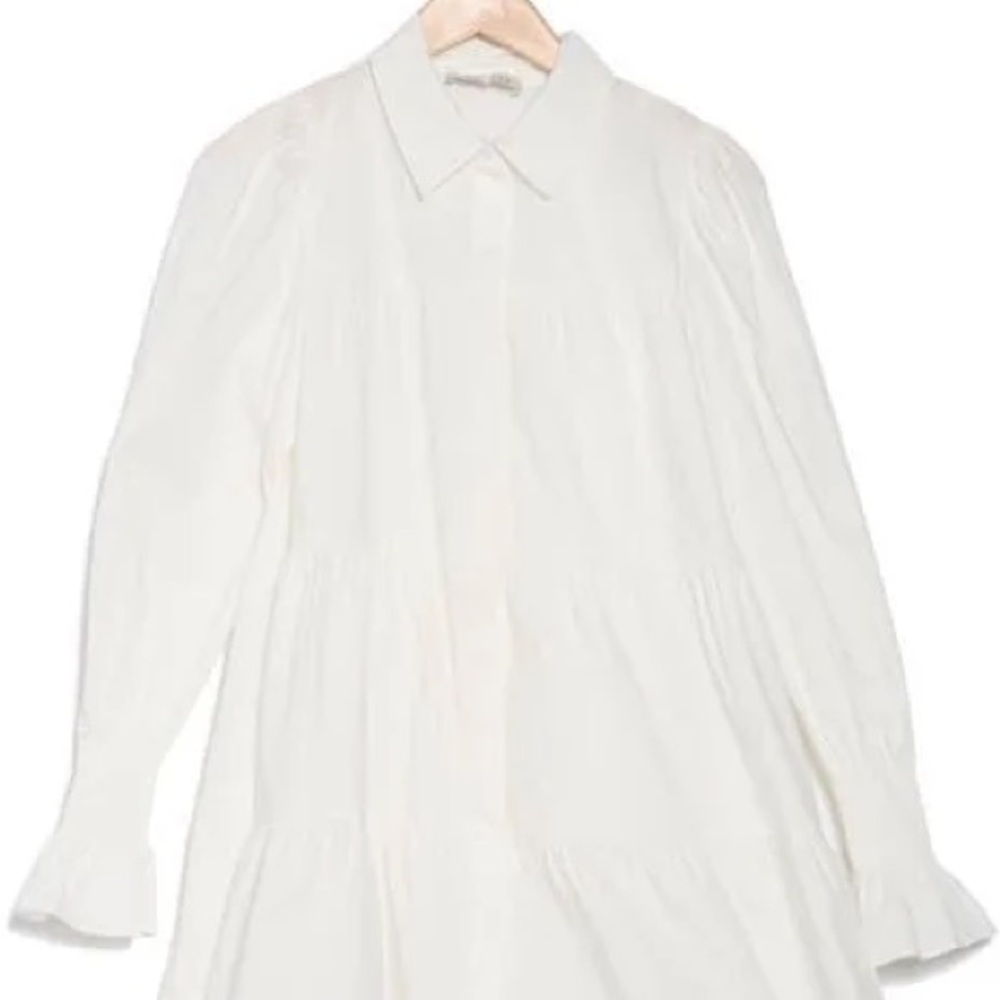 WAYF Long sleeve tiered shirt dress